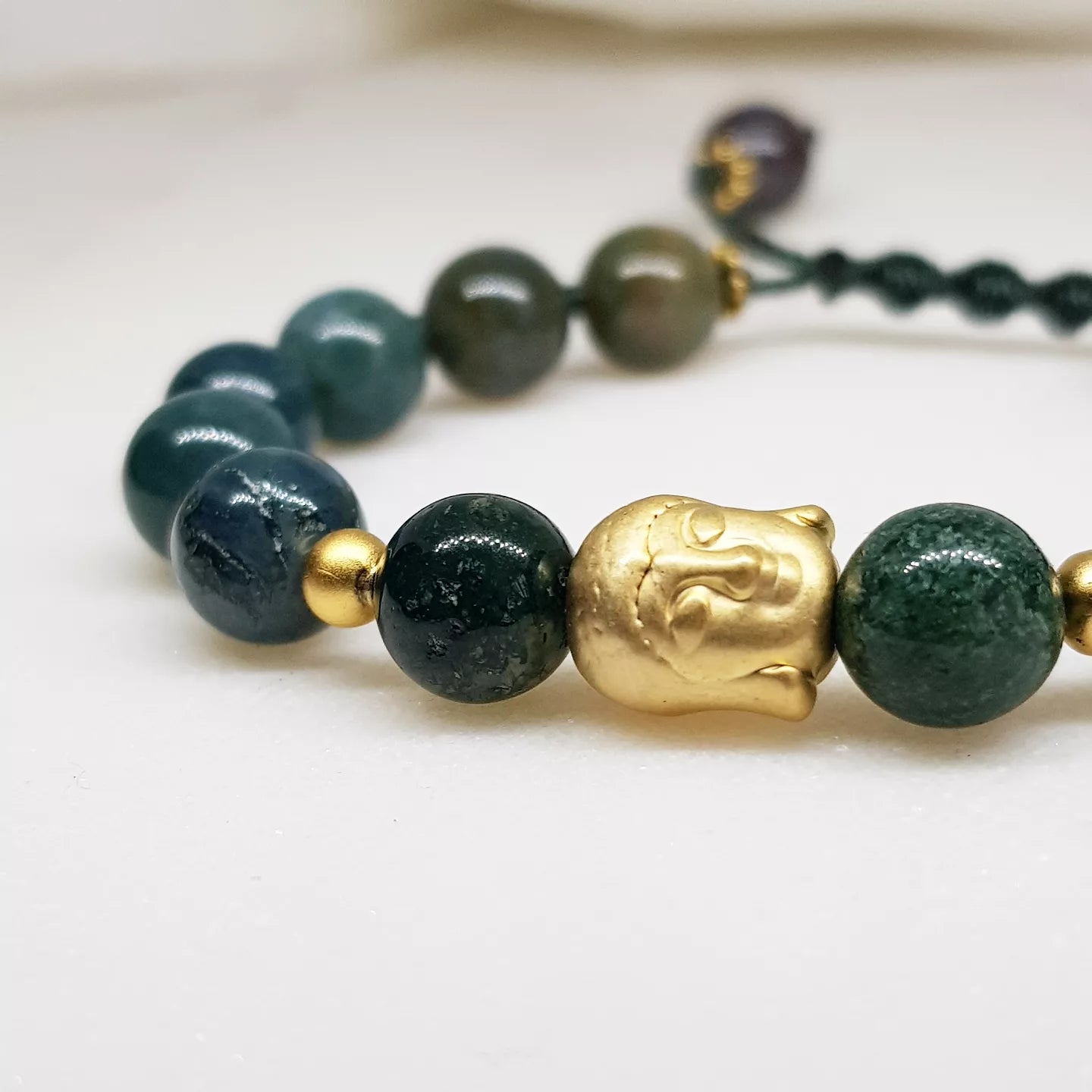 Buddha Bracelet ~ Moss Agate